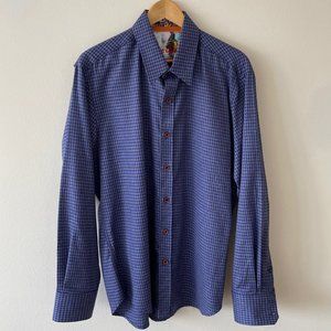 Robert Graham Sport Shirt - Blue/Grey - Large Classic Fit